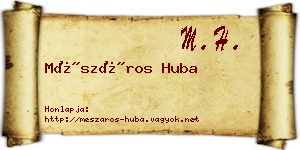 Mészáros Huba névjegykártya