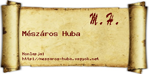 Mészáros Huba névjegykártya